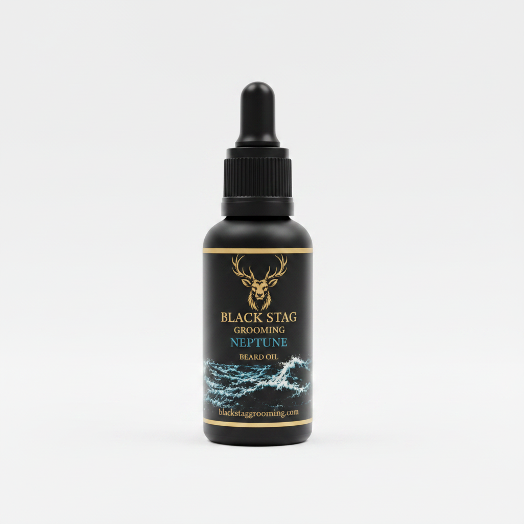 Black Stag Neptune Beard Oil on white background