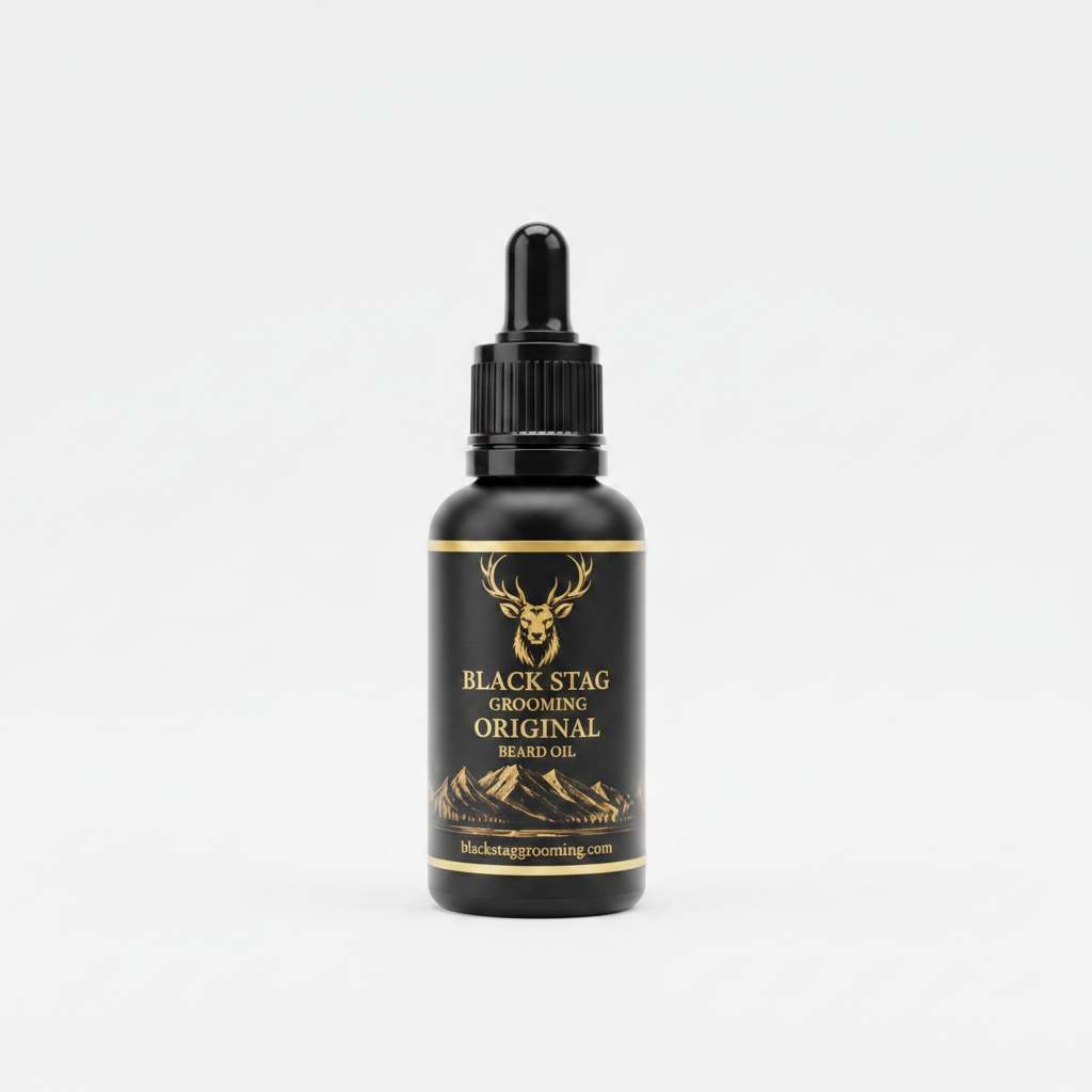 Black Stag Original Beard Oil on white background
