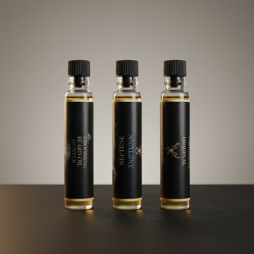Clear Black Stag Grooming sample trio
