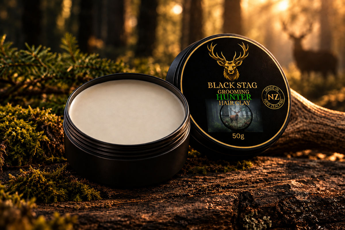 Hunter Hair Clay open tin without loose clay